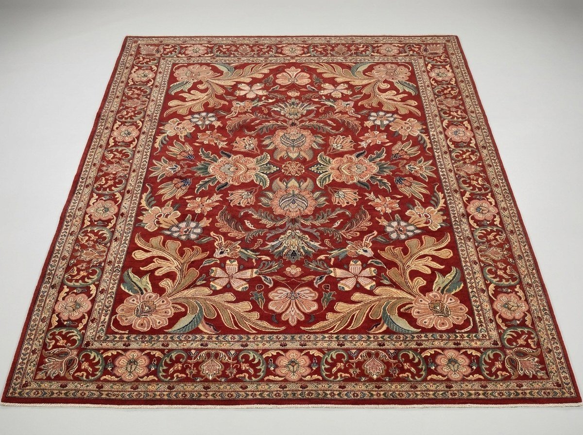 Burgundy Floral Sarouk