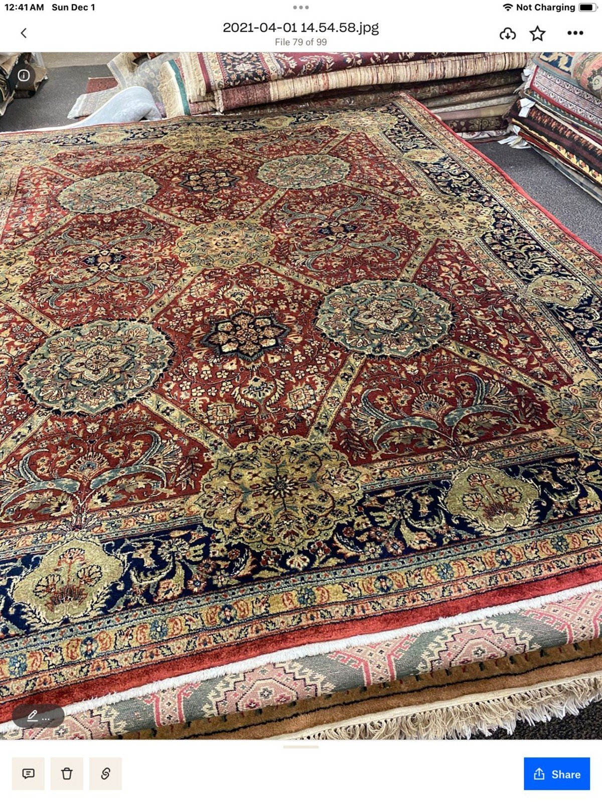 Red Medallion Navy Border
