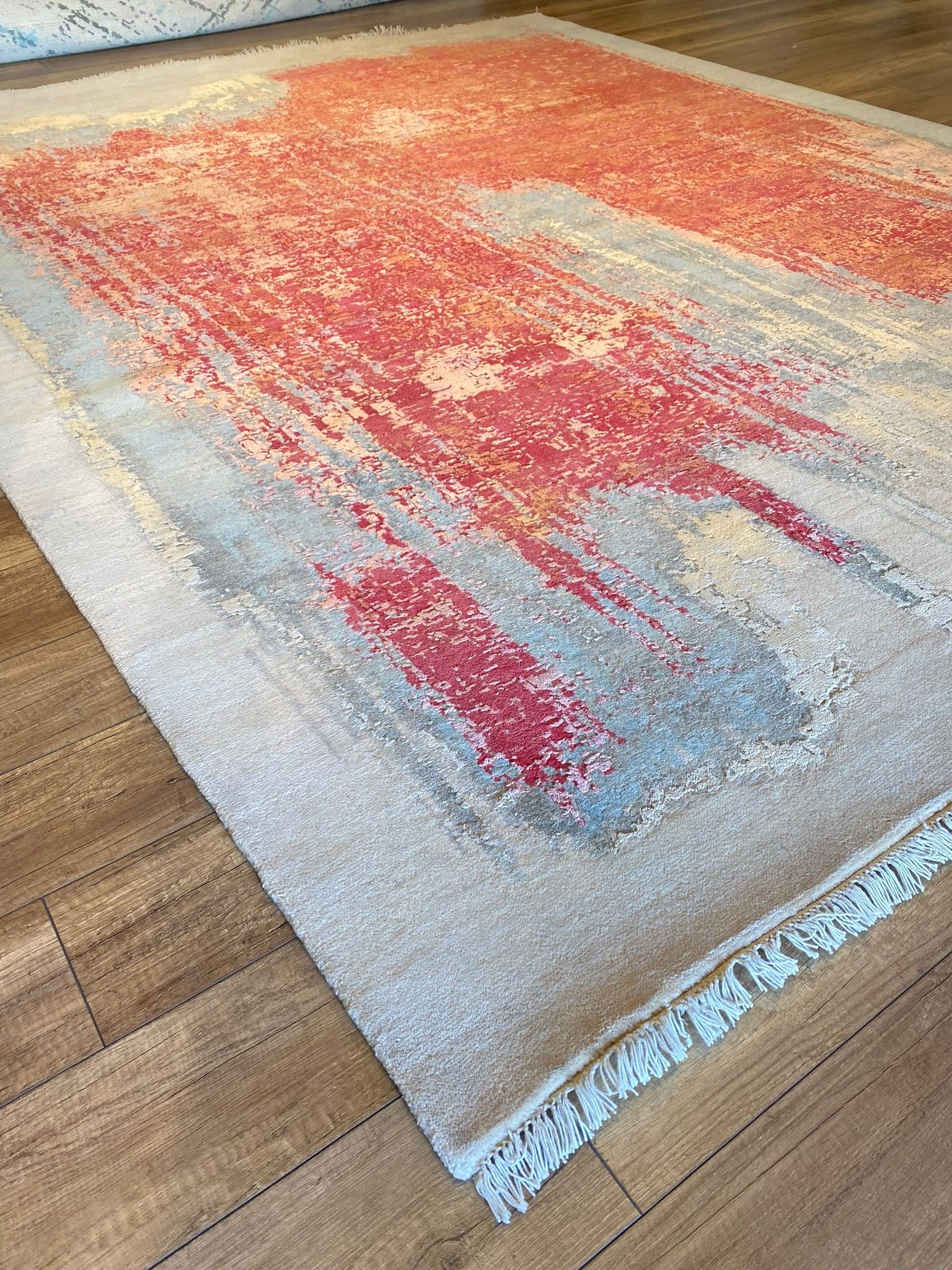 Modern Abstract Red/Blue Striped
