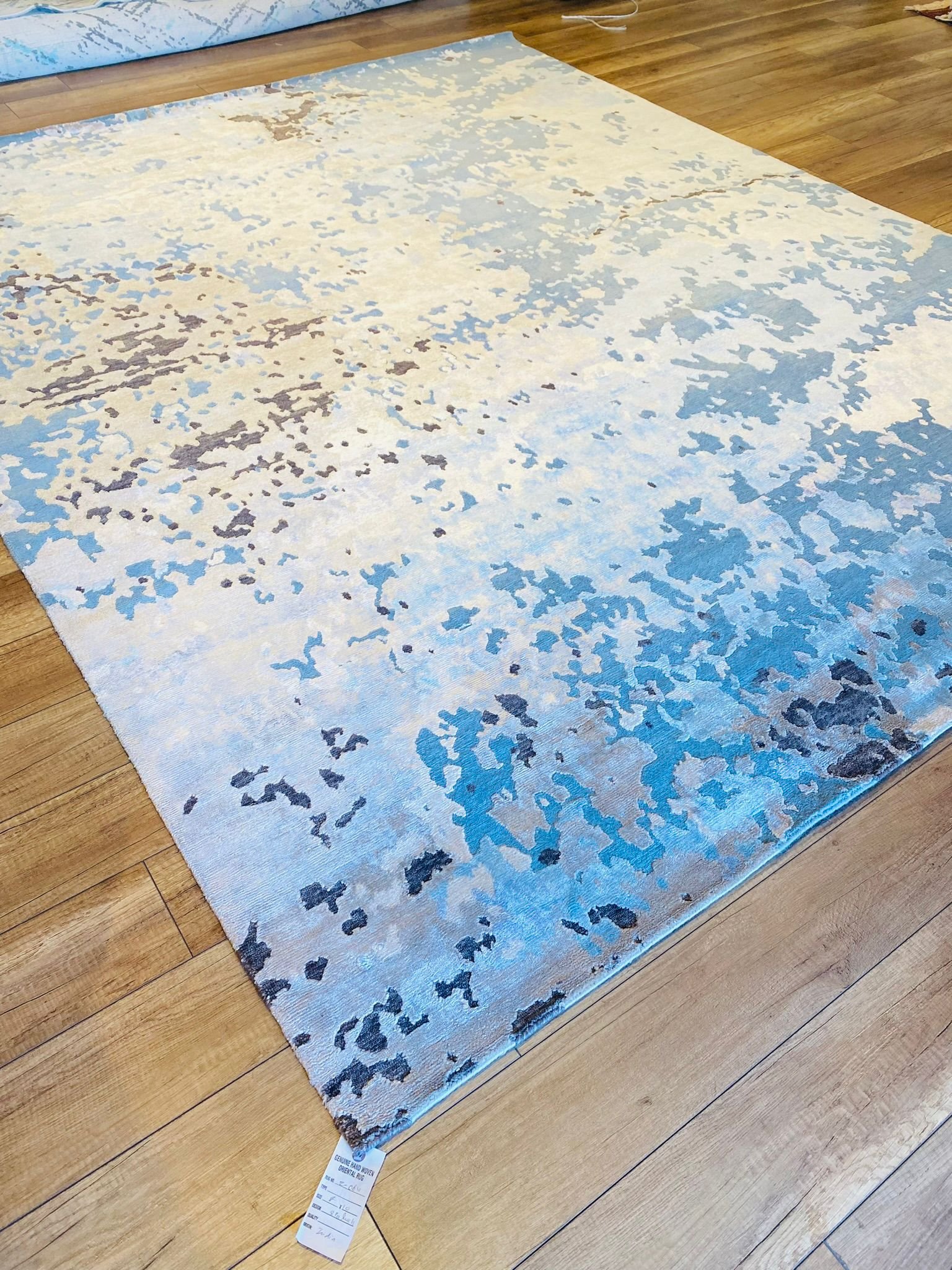 Modern Abstract Distressed Blue/White