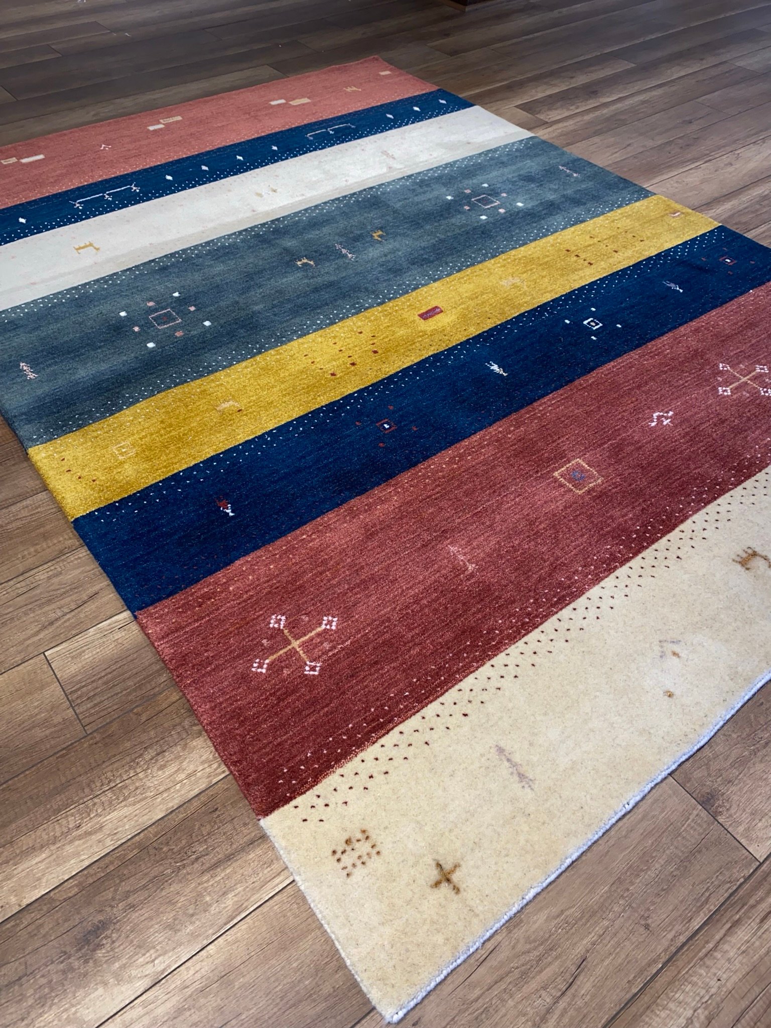Modern Striped Gabbeh Multicolor