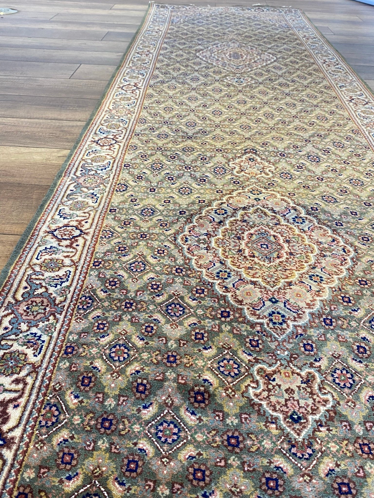 Traditional Persian Medallion Green/Gold — A distinguished traditional persian medallion green/gold featuring Rich tones and medallion design. A statement piece for any space.