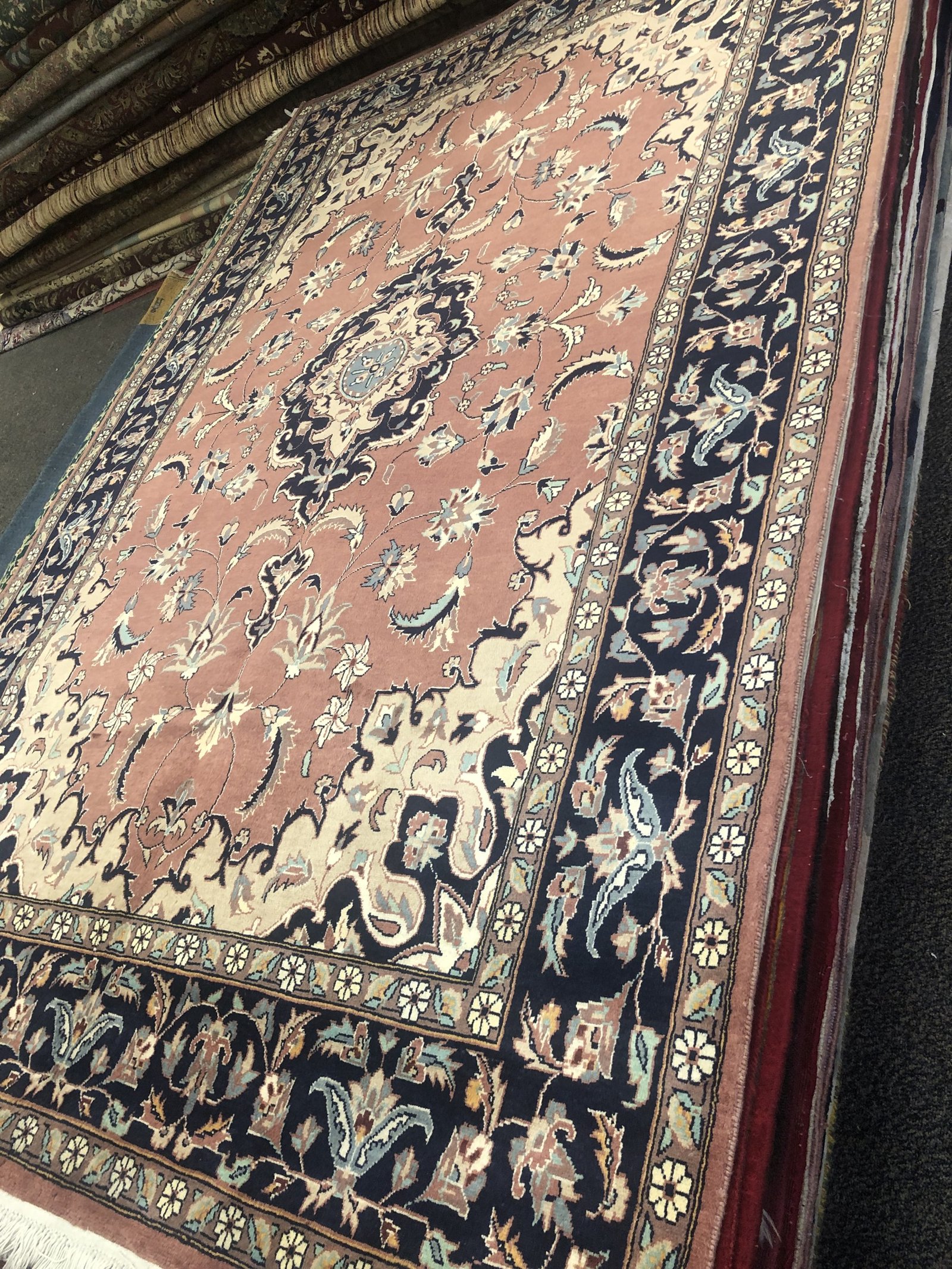 Blush Navy Medallion Rug