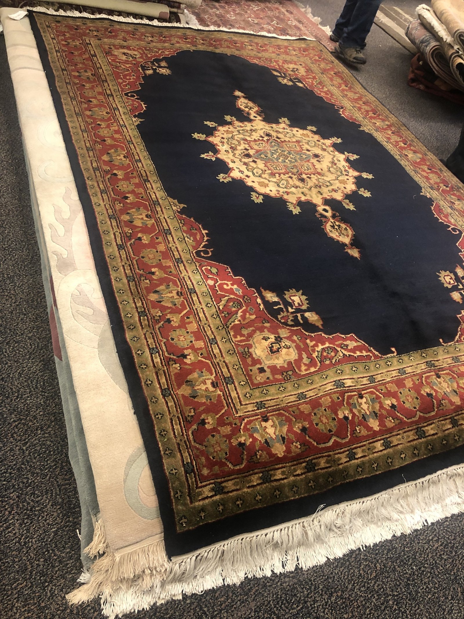 Blush Sage Dragon Motif Rug