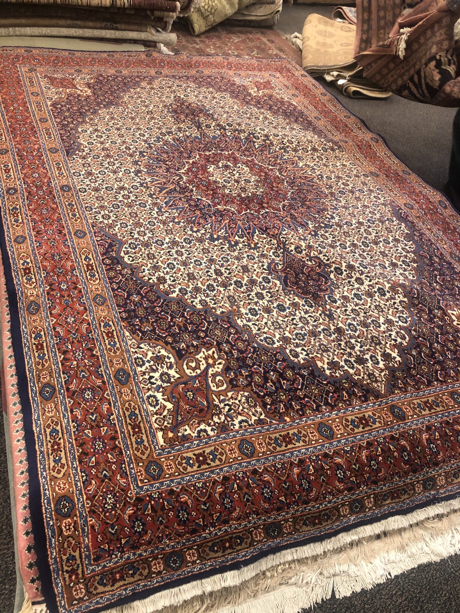 Burgundy Ivory Medallion Rug