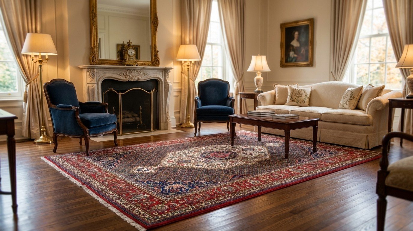 Charcoal Ivory Medallion Rug