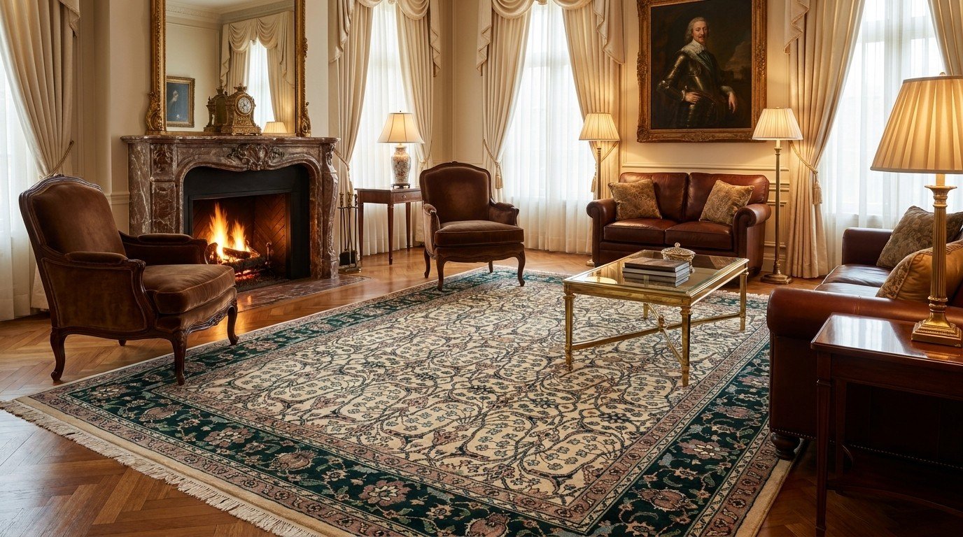 Ivory Black All-Over Rug