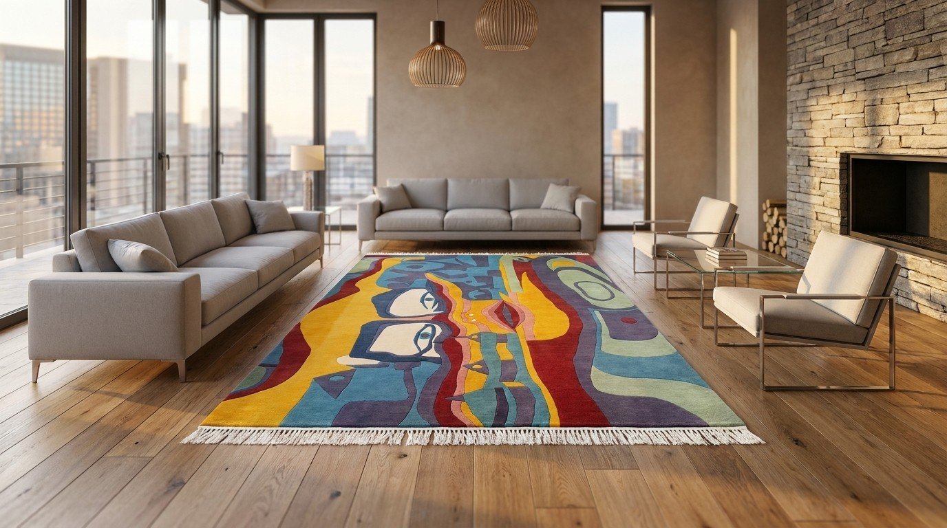 Multicolor Modern Abstract Rug