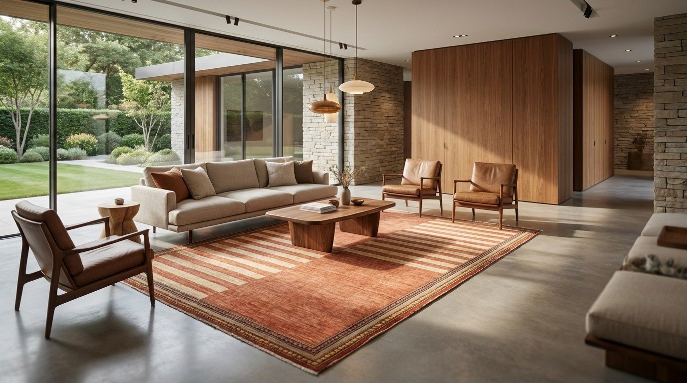 Rose Ivory Stripe Rug