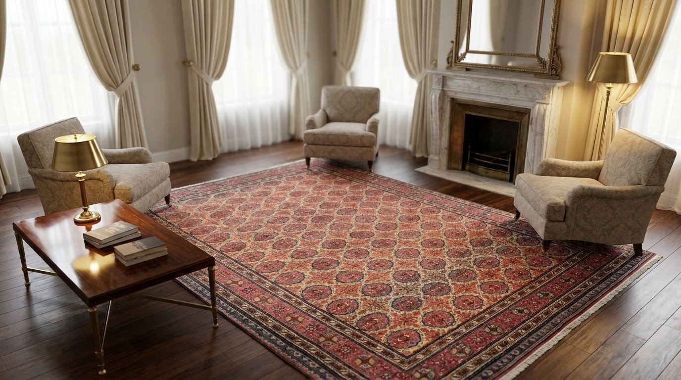 Rust Ivory All-Over Rug