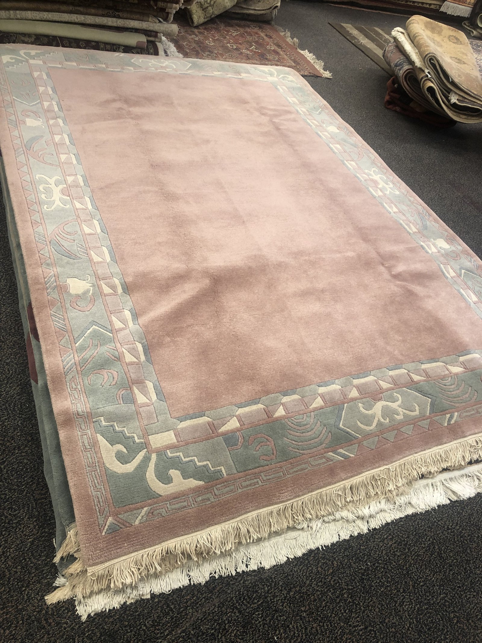 Sage Pink Cloud Dragon Rug