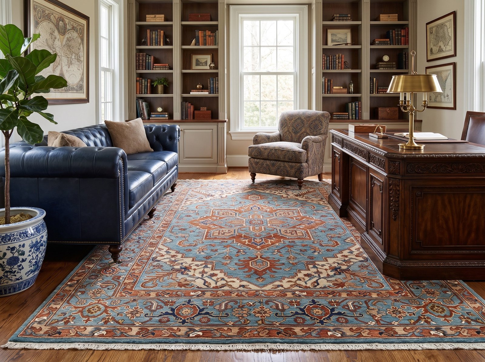 Blue Geometric Persian