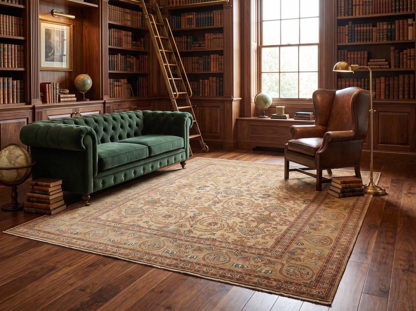 Tan Floral Persian