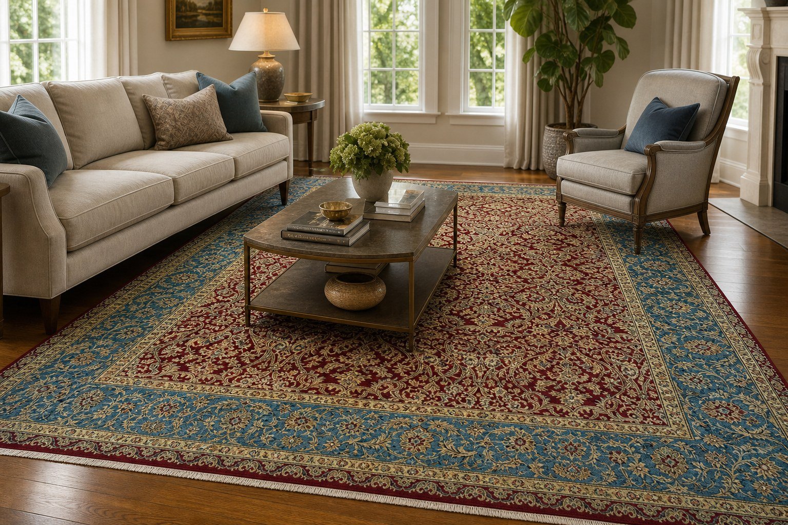 Teal Kashan Medallion